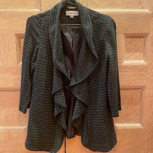Calvin Klein Ruffled 3/4 Sleeve Jacket, Size 4